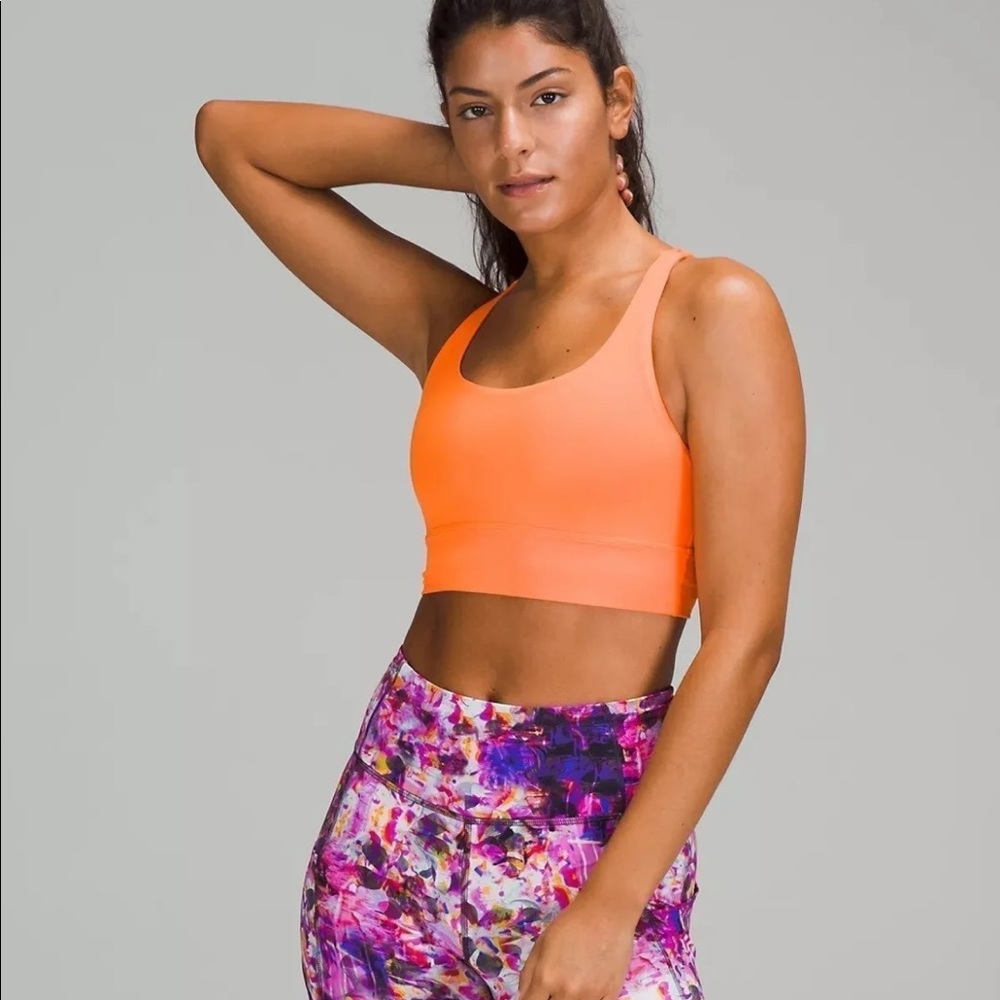 Lululemon SeaWheeze Energy Bra orange soda 6